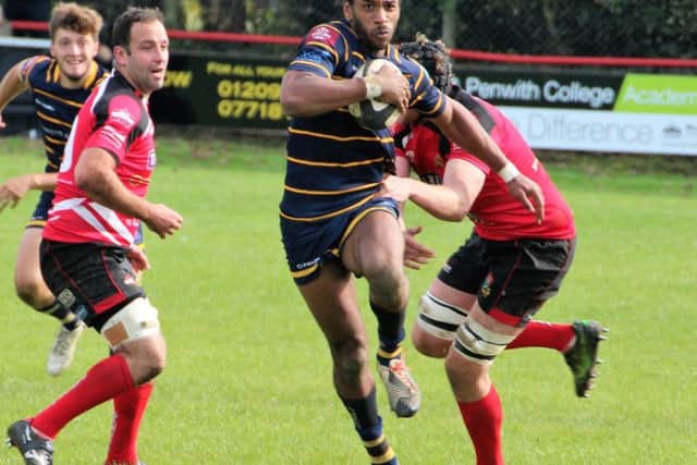Kiba Richards surges forward during Saturday's game. Picture by Colin Coulson