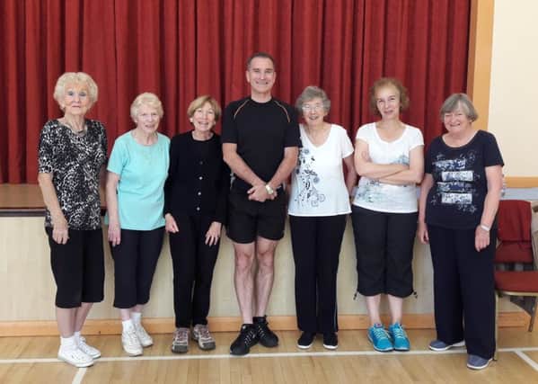 Chris with some of the ladies from the Keep Fit class