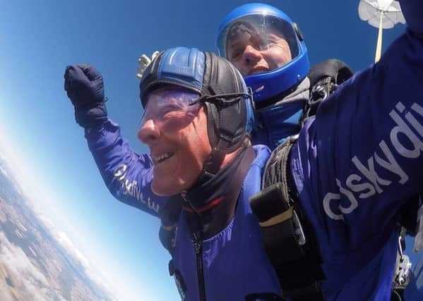 Exhilarated by the fall from 10,000ft above Salisbury