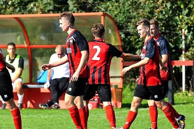 Wick celebrate a goal during their emphatic win over AFC Varndeanians. Picture by Stephen Goodger