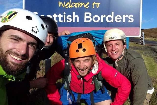 The group at the Scottish border