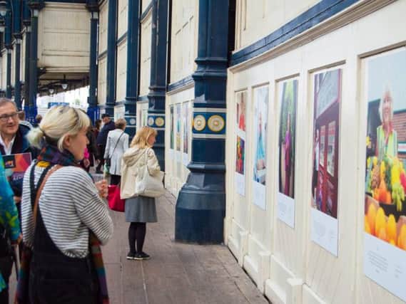 The exhibition along the Brighton station boardwalk
