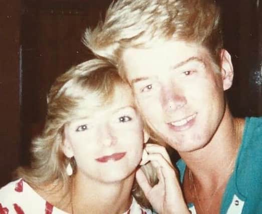 Stephen and Lisa buried the ball in Malia, Greece in 1983