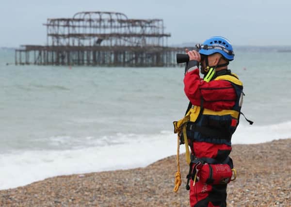 Hunt for missing swimmer of Brighton beach. Pic: Eddie Mitchell