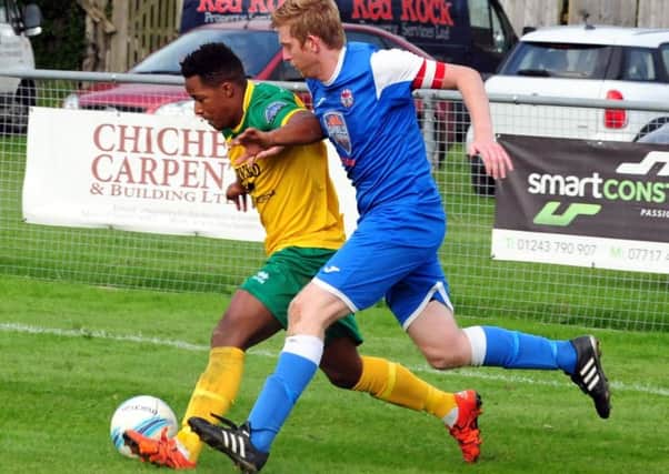 Raff Santos helps Sidlesham to victory over Jarvis Brook / Picture by Kate Shemilt