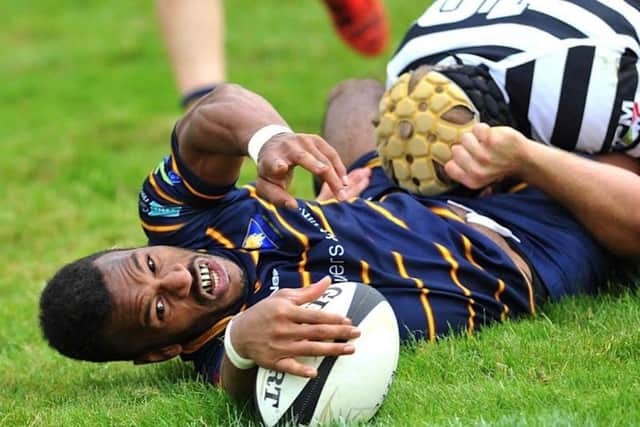 Kiba Richards goes over against Chinnor on Saturday. Picture by Stephen Goodger