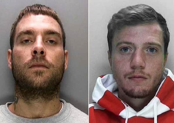 Liam Newman (left) and Damien Gilbert carried out two gunpoint robberies last year. Picture: Sussex Police