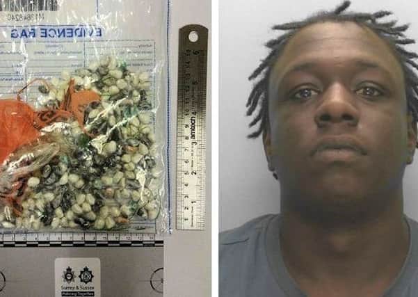 Kamali Gabbidon-Lynck pleaded guilty for possession with intent to supply class A drugs. Image supplied by Sussex Police