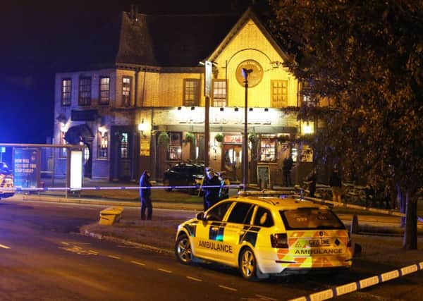 Police are investigating a hit-and-run outside the Lady Mile pub. All pictures Eddie Mitchell