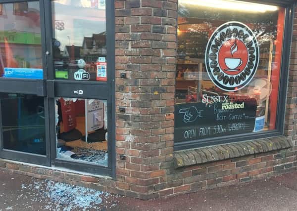 Sussex Barrister has had its window smashed
