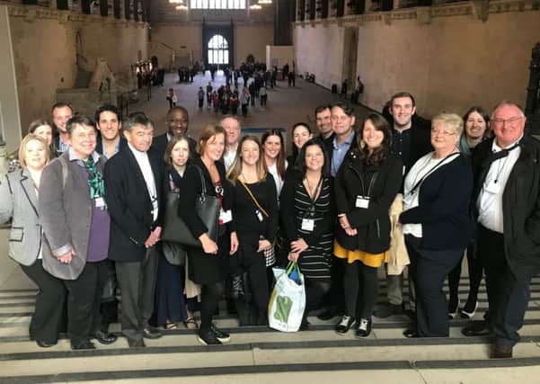The Southern Water legal team in the Great Hall at the Palace of Westminster