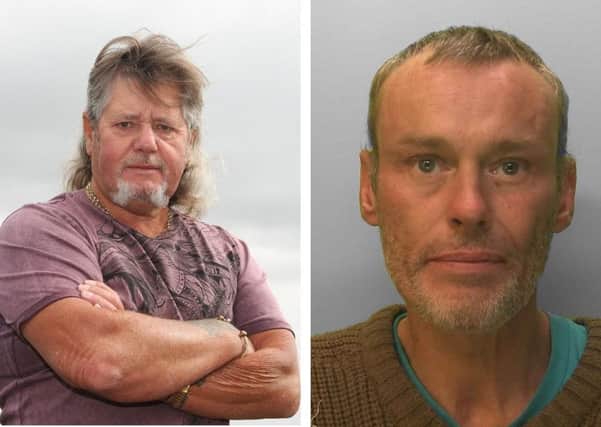 Pensioner Eric de Bues (left) tackled Patrick Dayneswood (right) after seeing him steal a woman's handbag. Picture: Derek Martin/Sussex Police