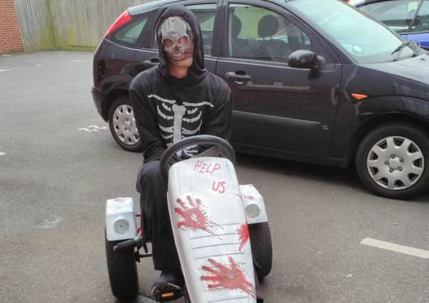 Bryan Swain, 30, will be dressed as the grim reaper for a charity go-kart run through Littlehampton on October 28.