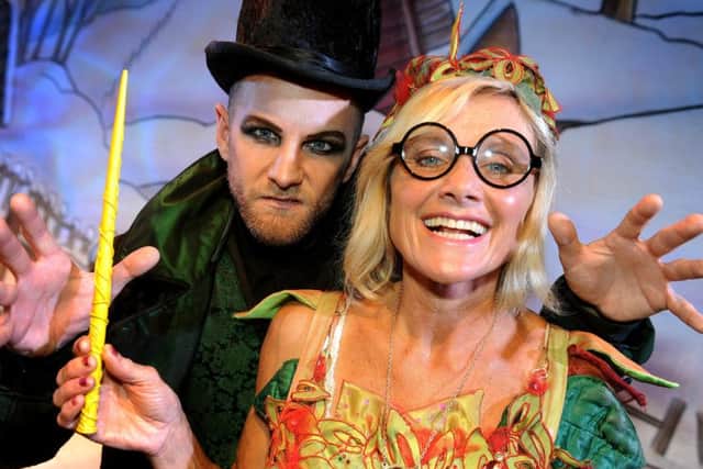 Chris Edgerley as Fleshcreep and Jill Greenacre as Fairy Potter. Picture by Steve Robards, SR1724947
