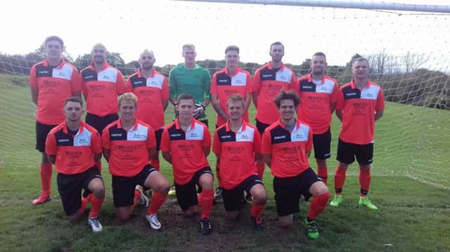 The JC Tackleway first team in its new kit sponsored by White's Seafood and Steak Bar in George Street, Hastings. The club would like to say a big thanks to Alex White for his generosity in helping secure the new kit. SUS-170110-163705002