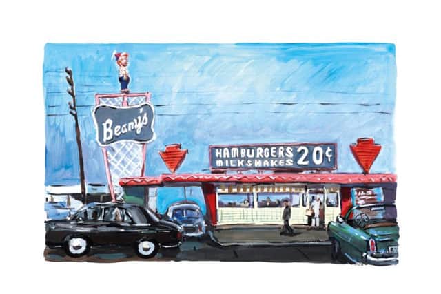 Hamburger Stand, Long Beach, by Bob Dylan