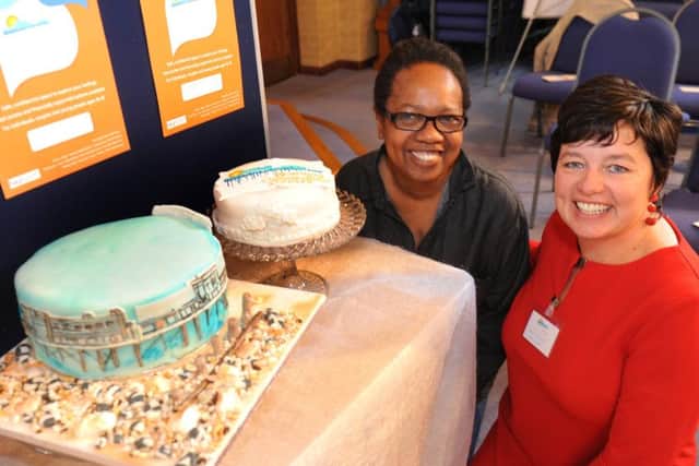 Counsellor and cake maker Desiree Squire with Anna Hayward, head of centre SR1725126