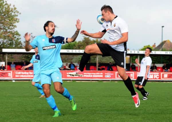 Action from Pagham's draw with AFC Uckfield / Picture by Kate Shemilt