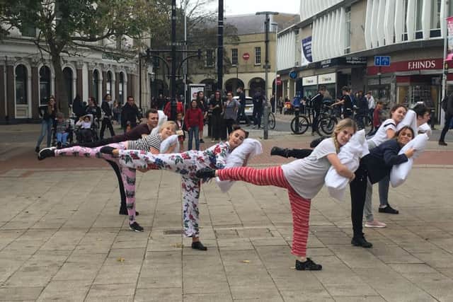 Flash mob in action in South Street Square