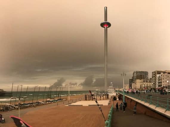 Brighton seafront cloaked in darkness (Photograph: Jamie Macmillan/@jamiemacphotos)