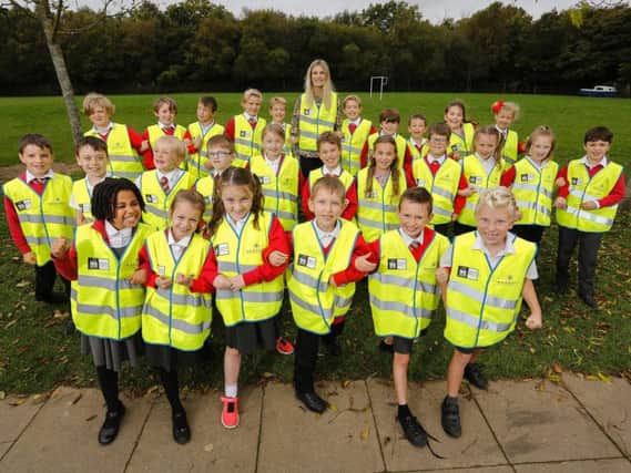 Arundel CE Primary School was given 100 vests to mark International Walk to School Month