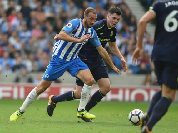 Glenn Murray in action against Everton on Sunday. Picture by Phil Westlake (PW Sporting Photography)