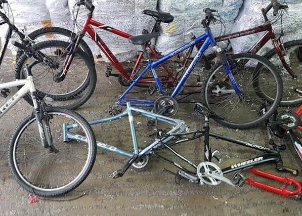 Bikes found in the squat (Photograph: Sussex Police)