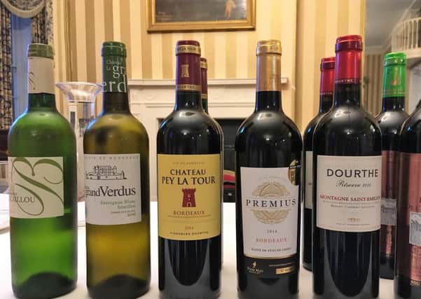 A selection of AC Bordeaux Wines