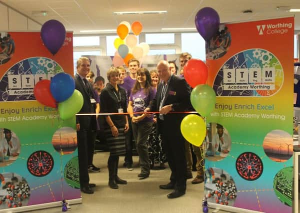 Cutting the ribbon to launch the new STEM Academy at Worthing College