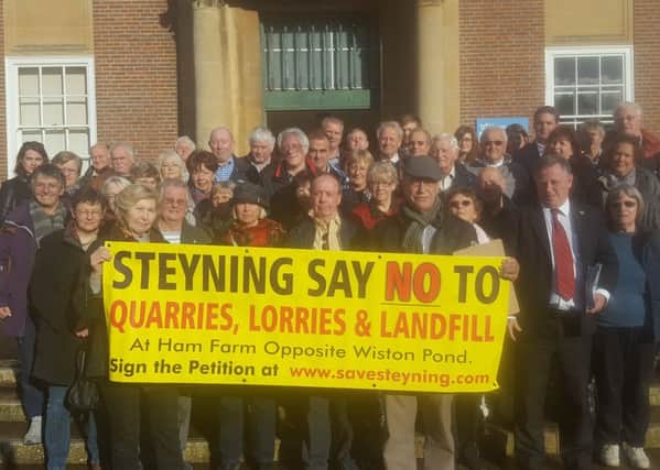 Residents protesting against Ham Farm proposals outside County Hall last November