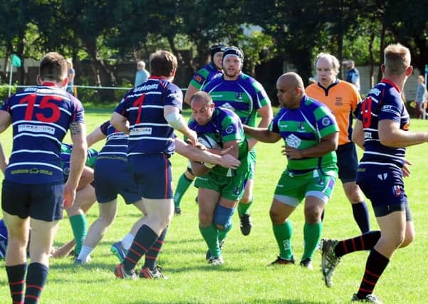 Action from Bognor's recent clash with Sandown and Shanklin / Picture by Kate Shemilt