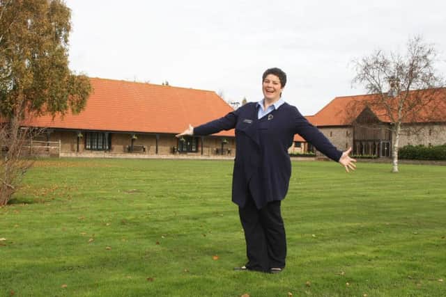 Amanda Mills, events manager at Field Place Manor House, standing on the former putting green, where the new wedding garden is planned. Picture: Derek Martin DM17103568a