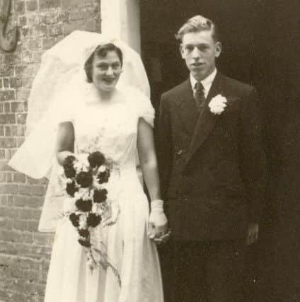 The wedding at Sidlesham parish church on October 26, 1957