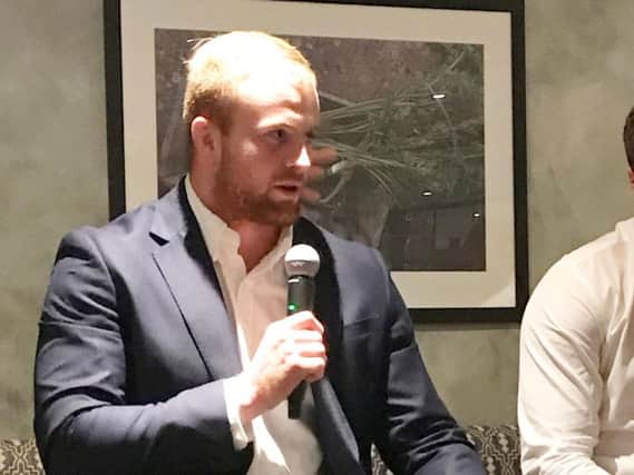 James Chisholm talked about his injury layoff and his desire to get back on the pitch with Quins at the recent fund-raising Heath City Lunch
