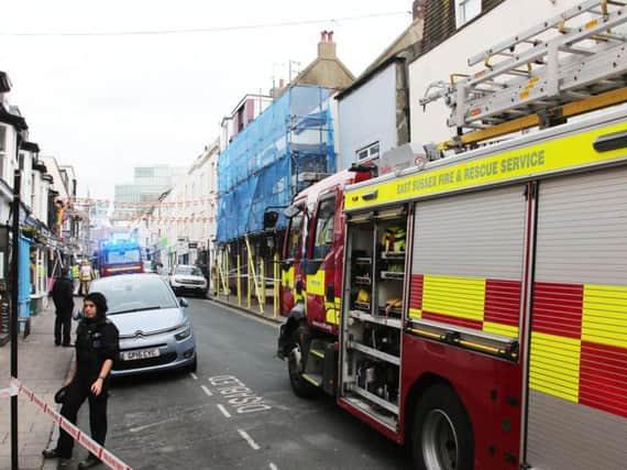 Fire engines at George Street (Photograph: Eddie Mitchell)