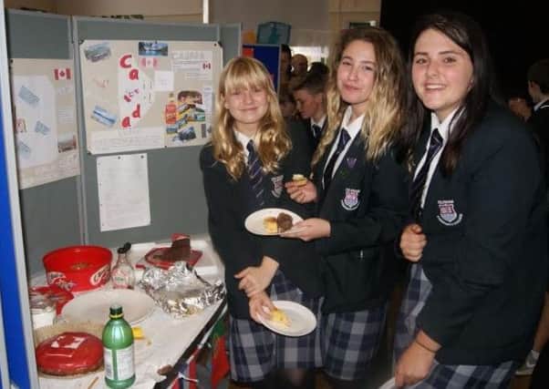 Students have fun at the international tea party