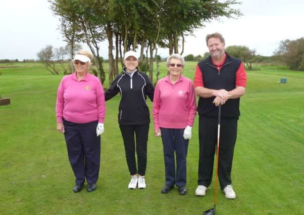 Selsey's ladies' team in the pro-am with their pro Kyle Kelsall