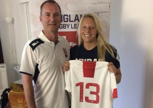 Stacey White with England coach Chris Chapman