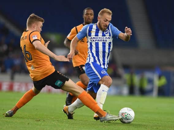 Action from Albion's Carabao Cup tie with Barnet in August. Picture by Phil Westlake (PW Sporting Photography)