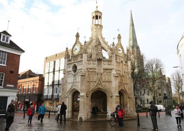 Chichester's Market Cross at the heart of the city centre. Business across the district and country have been affected by an increase to business rates