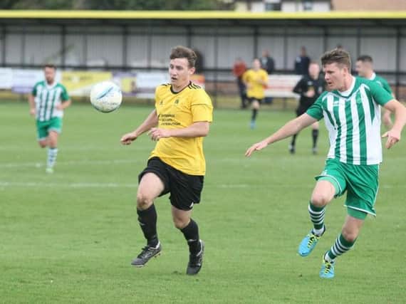 Substitute Jack Cole struck twice as Golds sunk Storrington in the Sussex Senior Cup last night. Picture by Derek Martin DM1794443