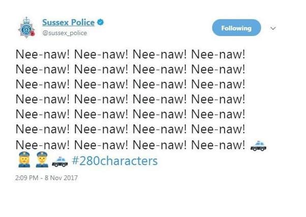 Sussex Police's light-hearted Twitter siren post has split opinion