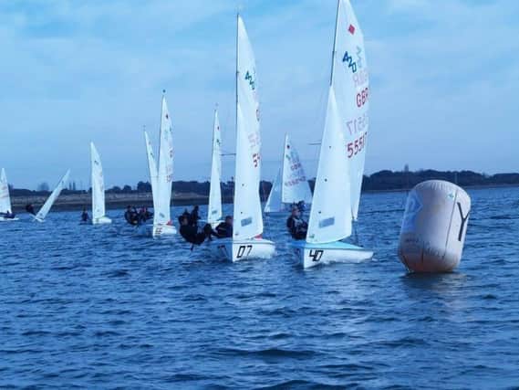 Action on the waterin the International 420 open at Itchenor