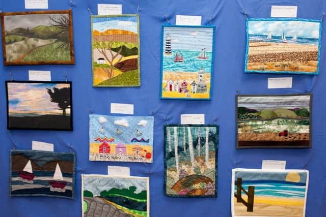 Landscape miniature quilts made for the Wicked Quilters challenge