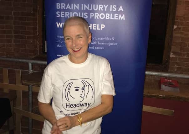 Sue Krost had her head shaved to raise awareness of brain injury