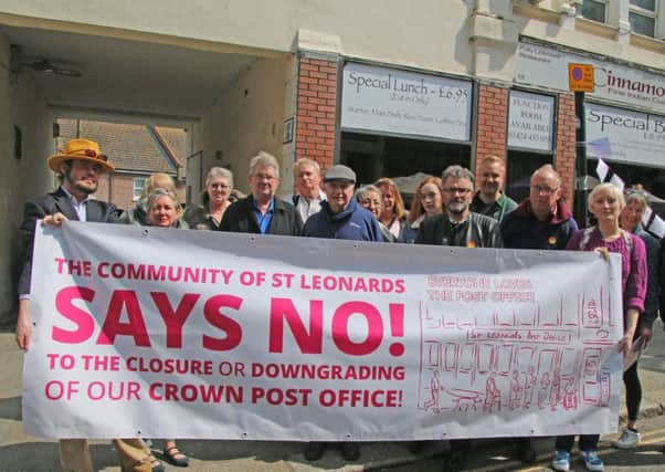 Demonstrators outside the London road branch in May. Picture by Roberts Photographic