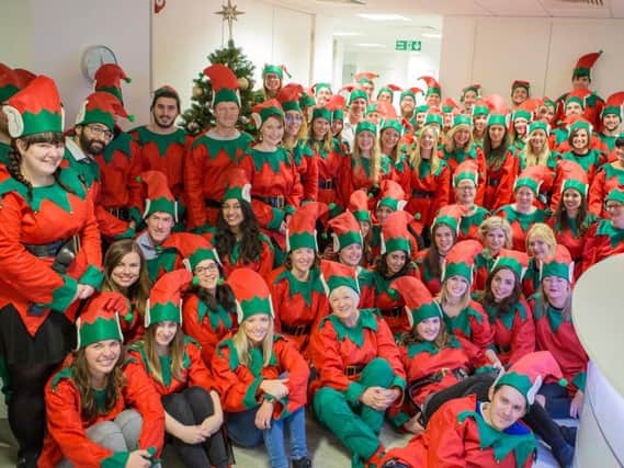 The team from Pegasus PR in Brighton who took part in Dress Yourself as an Elf last year