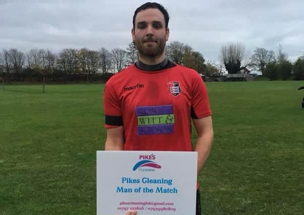 Richard 'Alfie' Weller was Rye Town Football Club's man of the match in the 5-1 win at home to St Leonards Social.