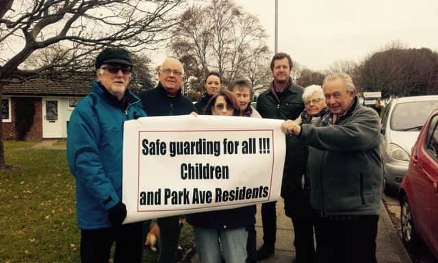 Cllr Batsford, third from right, with concerned residents