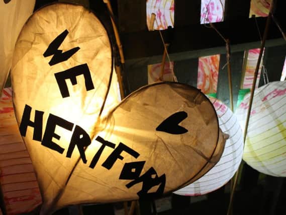 'We Love Hertford' lanterns
